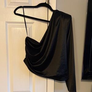 Express Black Satin Top